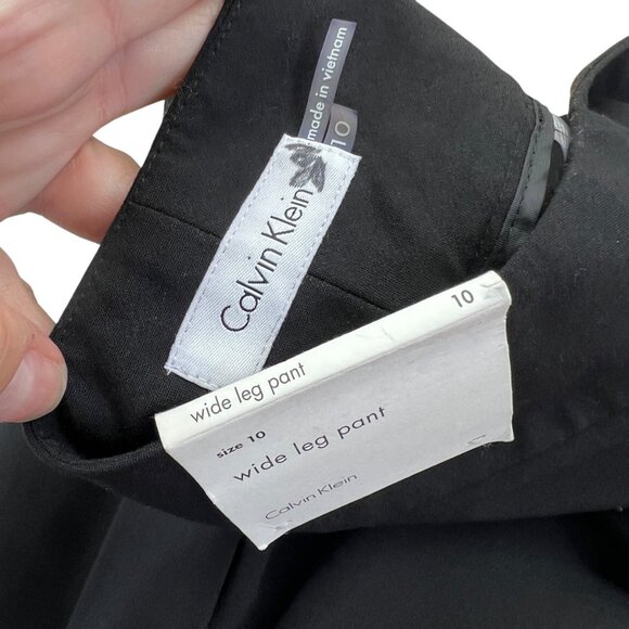 Calvin Klein Womens Wide Leg Pants Size 10 Black NWT - Picture 9 of 11